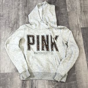 VS pink heather gray and cheetah print
